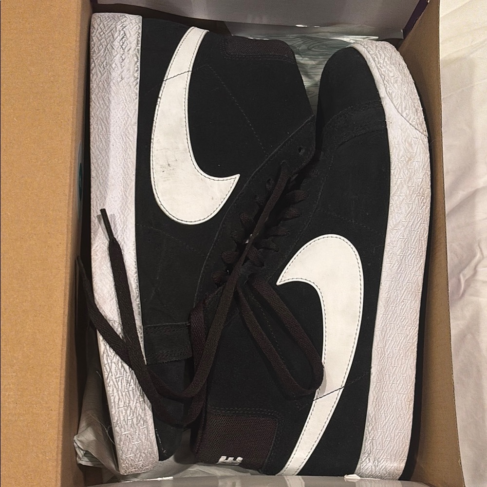Black and White Nike Zoom Blazers